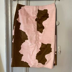 VINTAGE COW PRINT (PINK BROWN) LEATHER SKIRT
